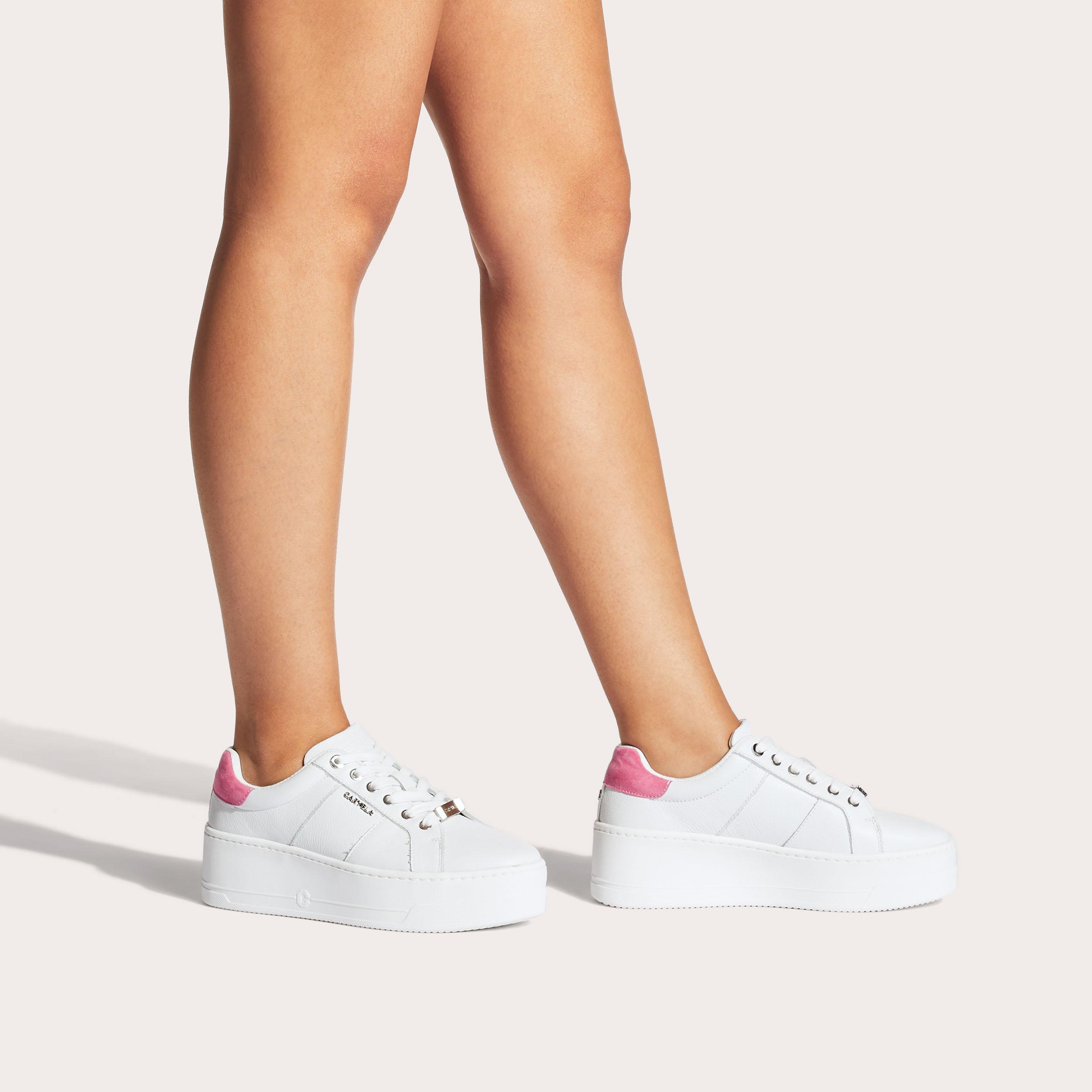 CONNECTED White Leather Lace Up Trainer by CARVELA