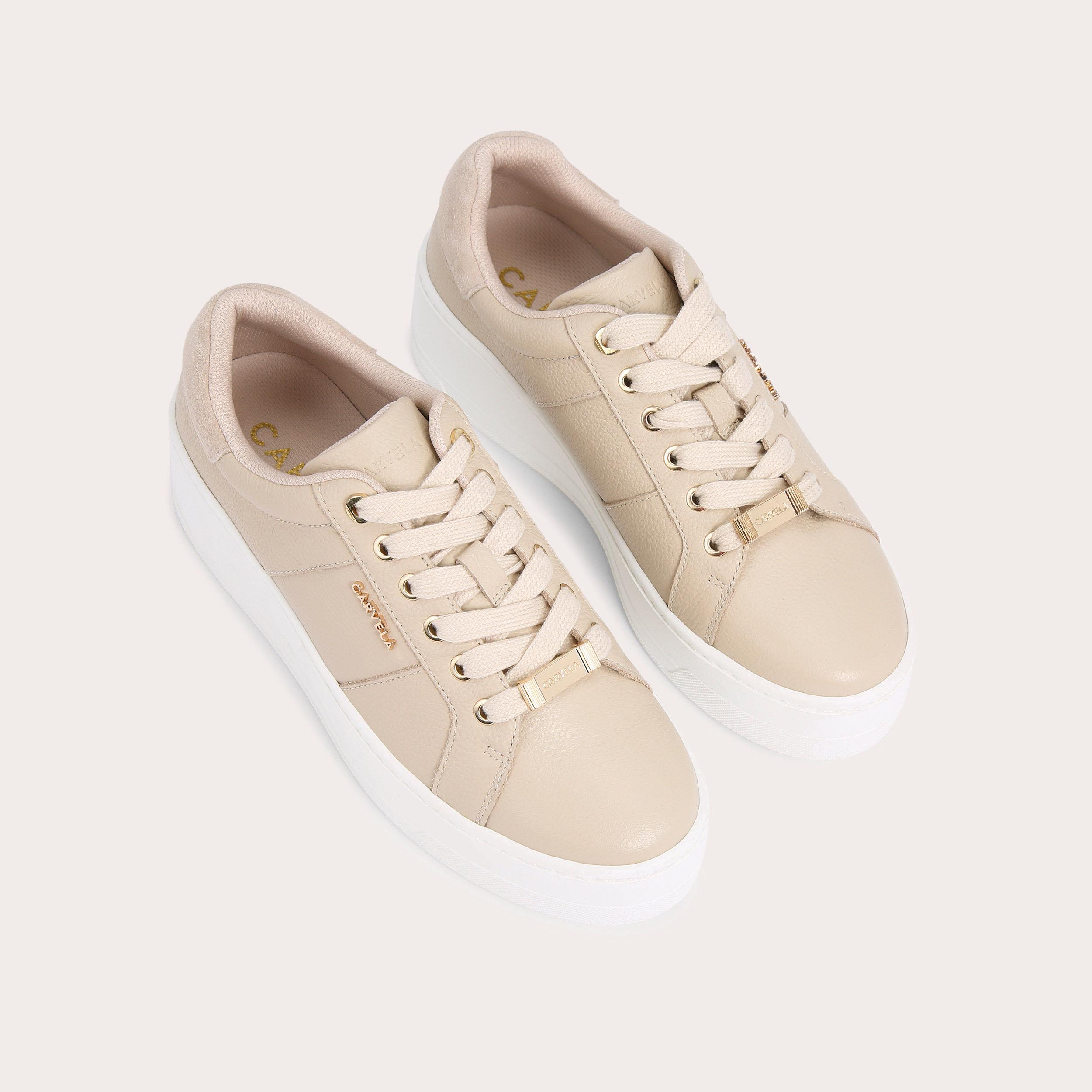 carvela lamar trainers beige