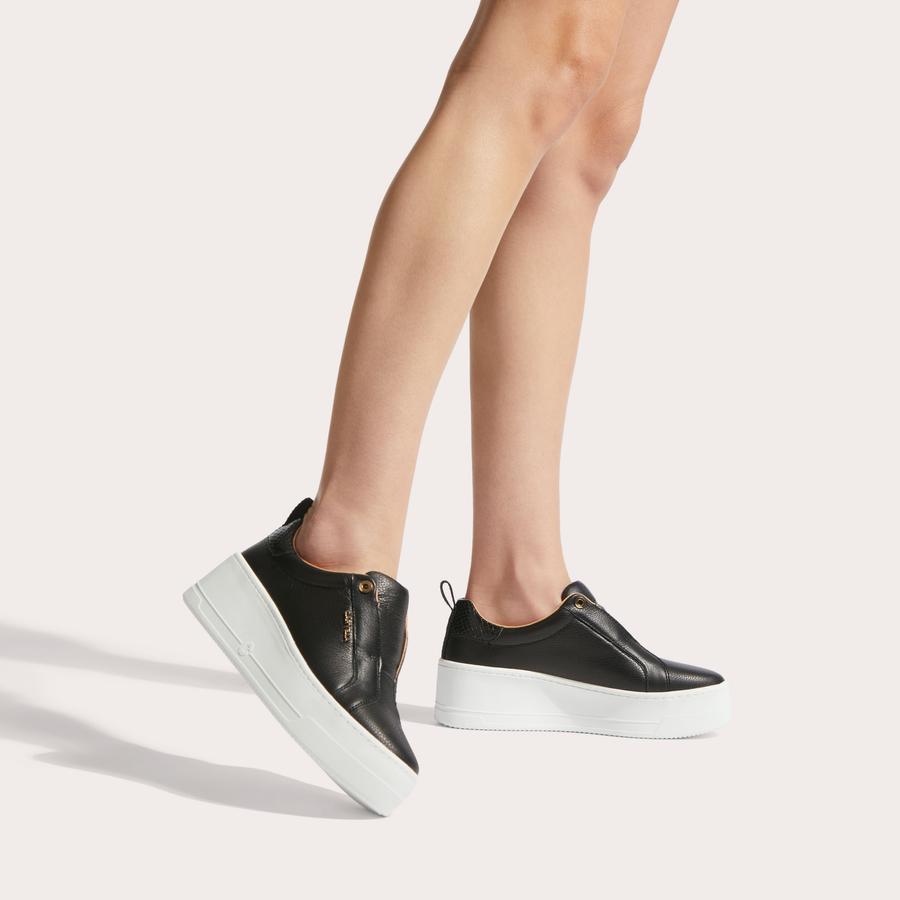 Black laceless trainers on sale