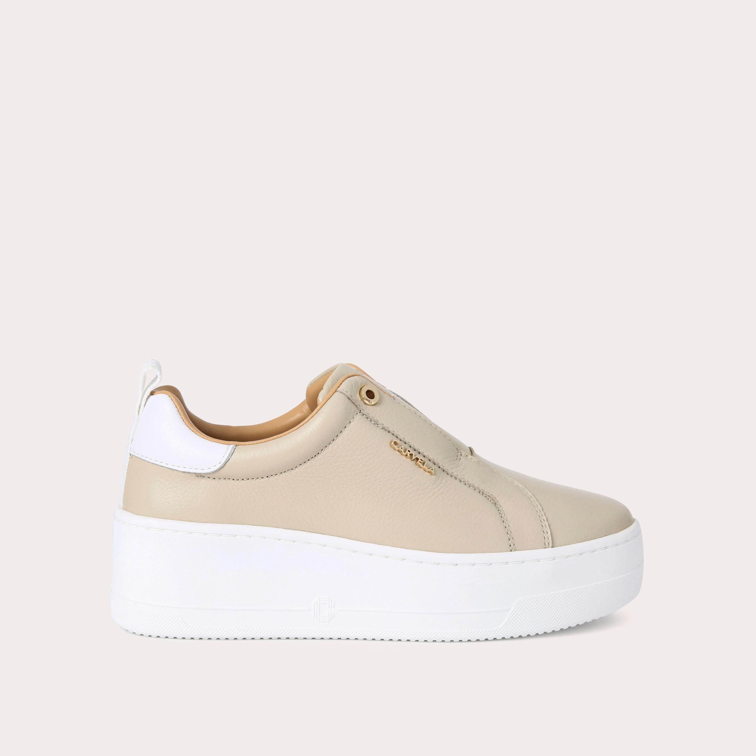 CONNECTED LACELESS White Trainers by CARVELA