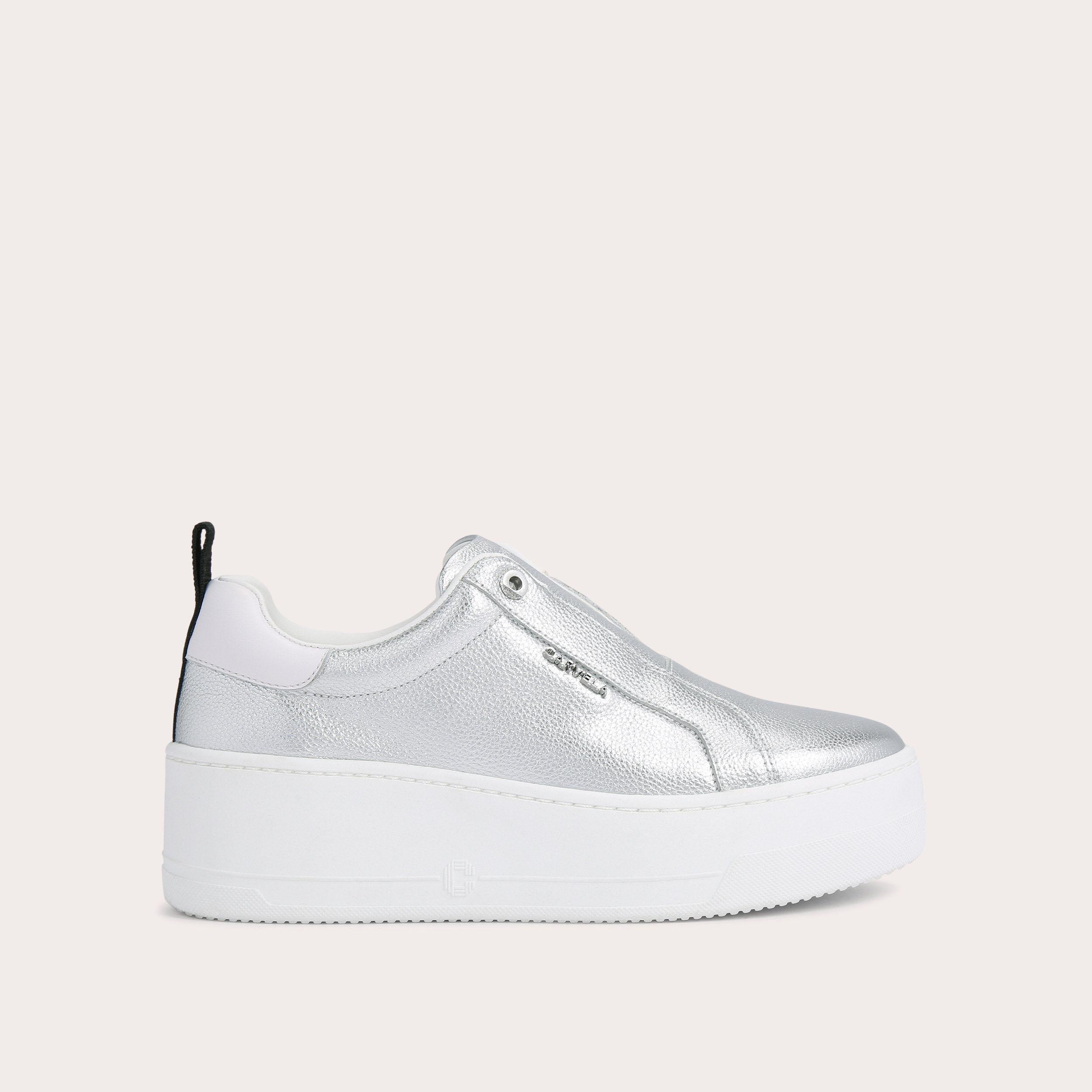 CONNECTED LACELESS Silver Trainers by CARVELA