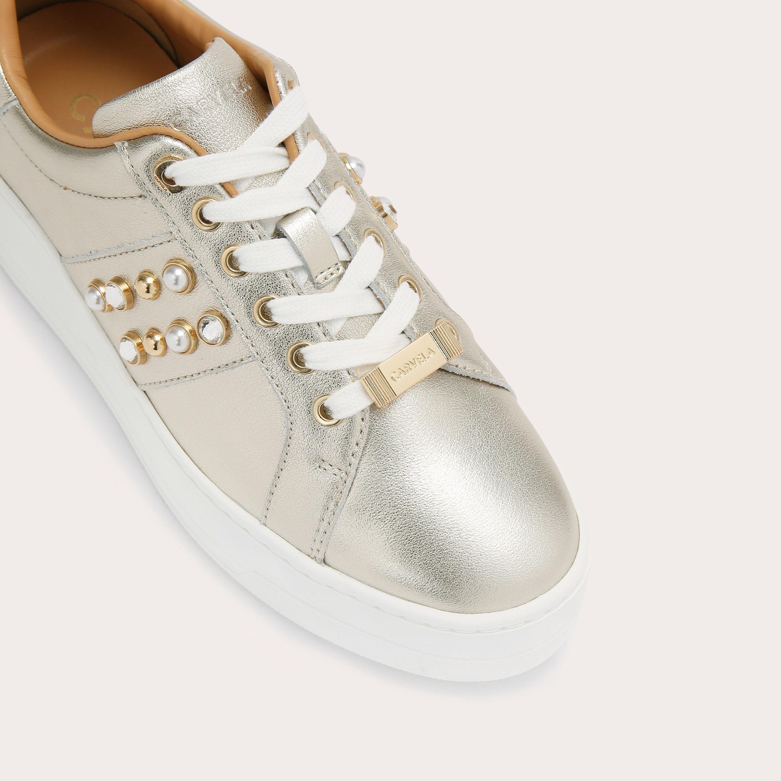 Carvela lamar clearance trainers gold