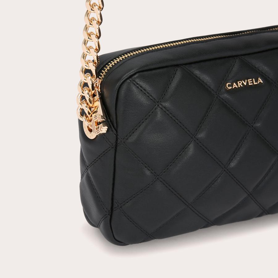 BLOOM QUILT X BODY Black Cross Body Bag by CARVELA