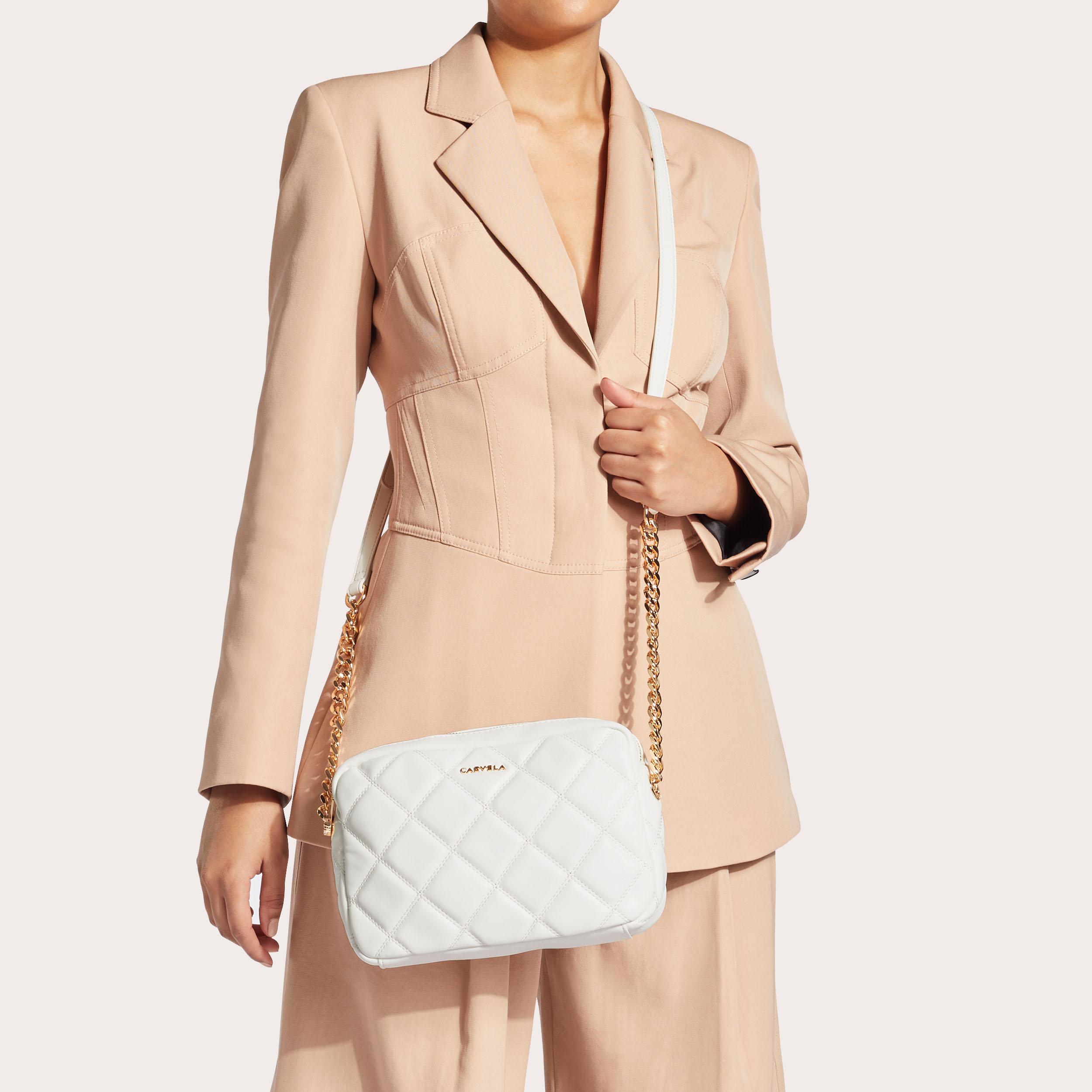 BLOOM QUILT X BODY White Cross Body Bag by CARVELA