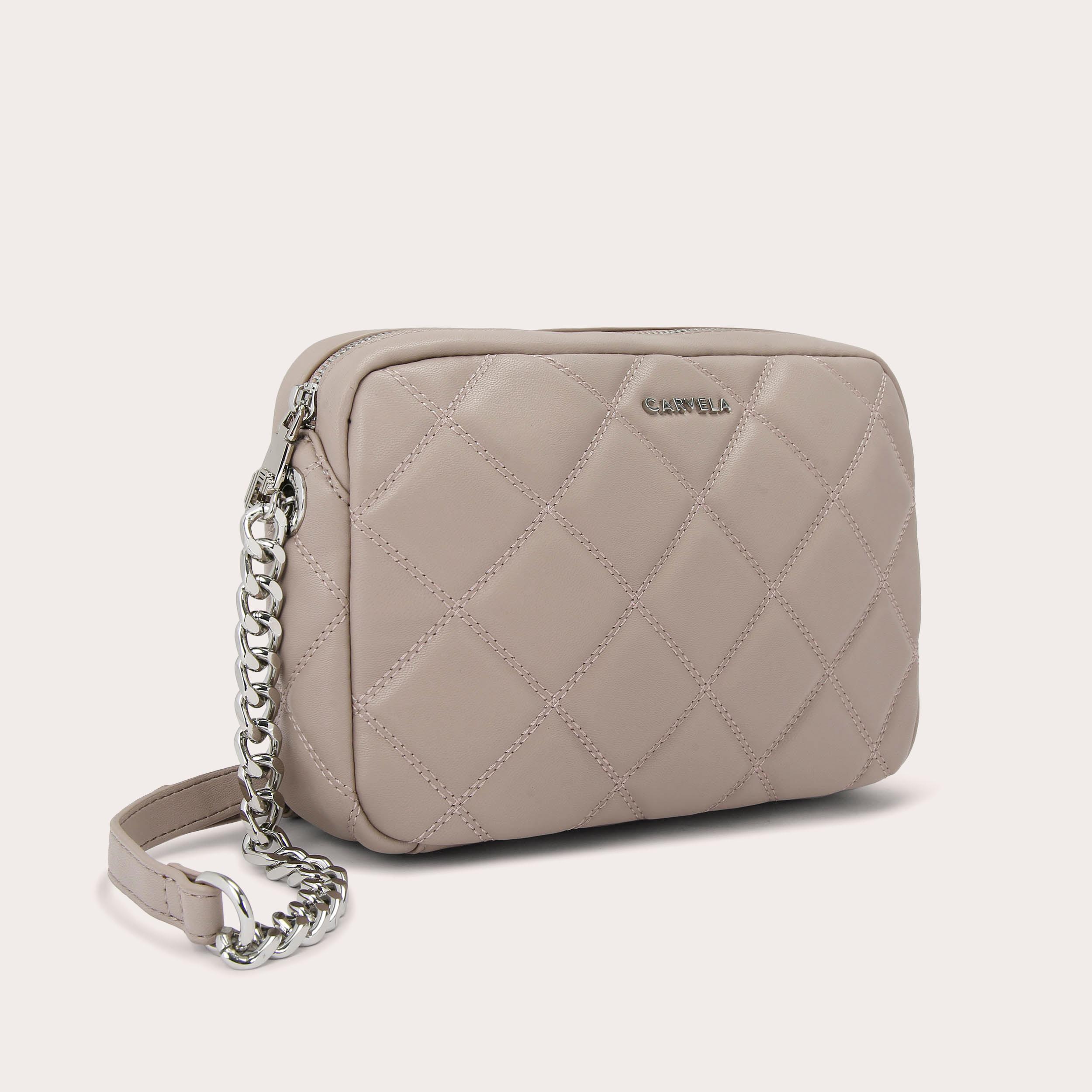 BLOOM QUILT X BODY Taupe Cross Body Bag by CARVELA
