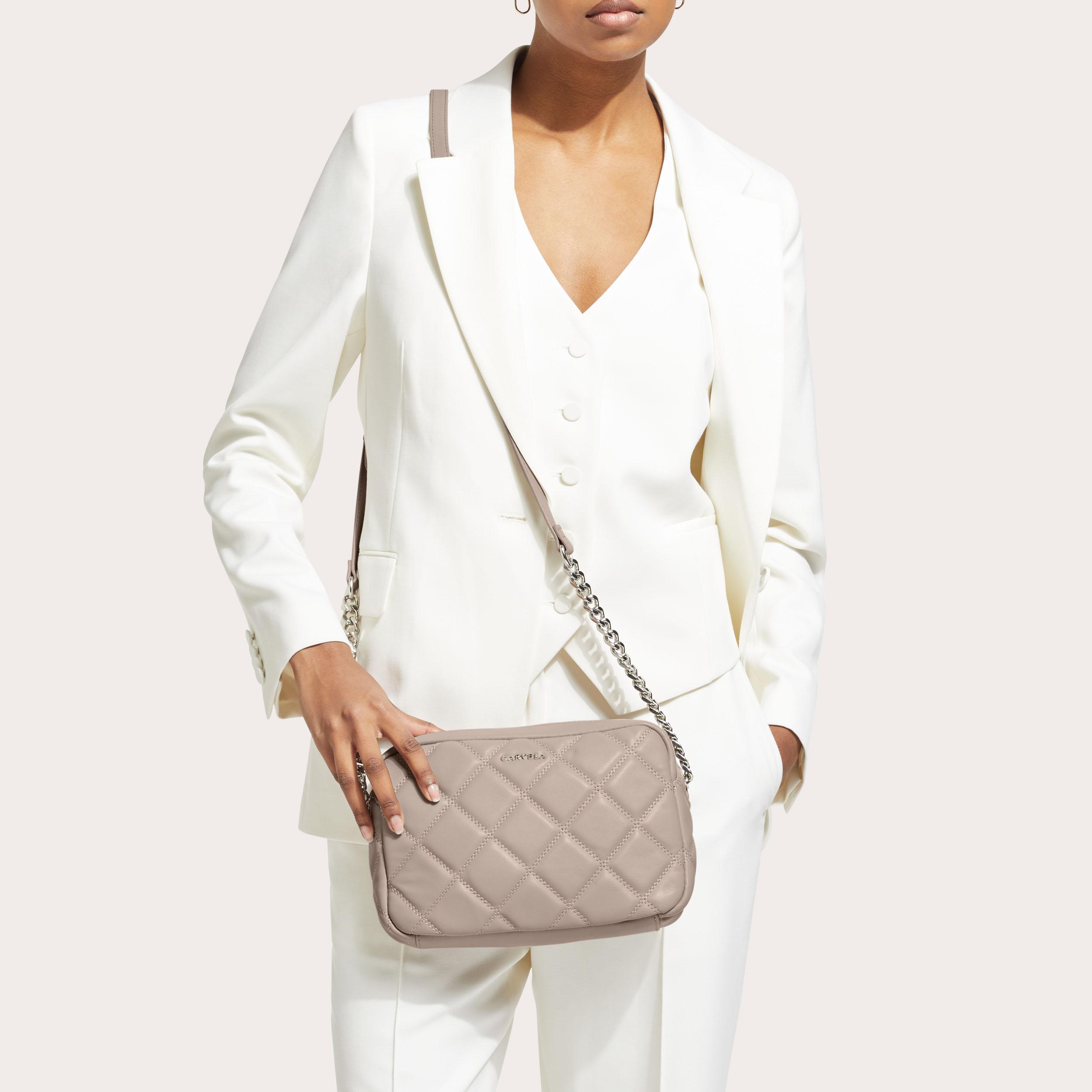 BLOOM QUILT X BODY Taupe Cross Body Bag by CARVELA