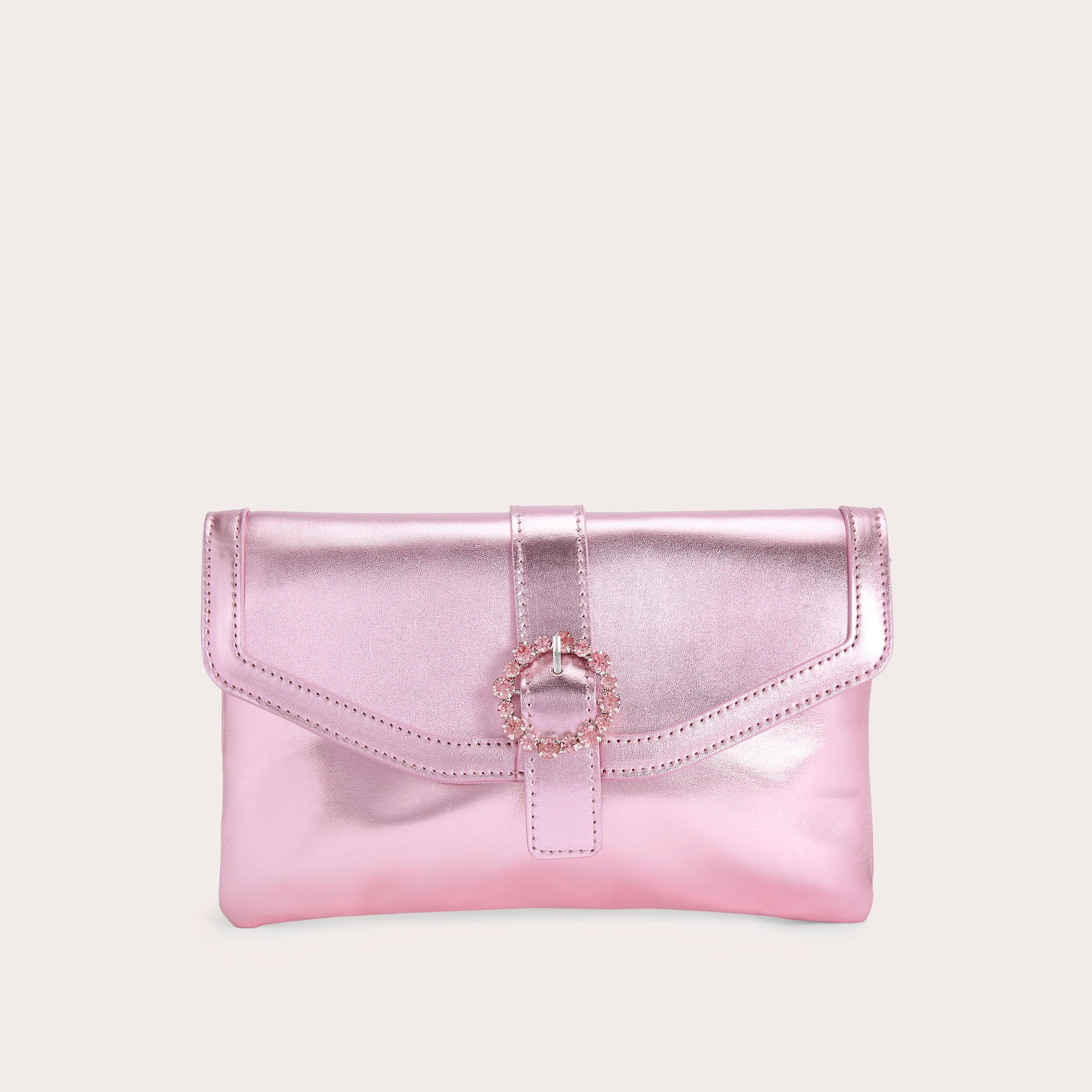Metallic Fuschia Clutch Handbag Fuschia Pink Bright Pink Clutch
