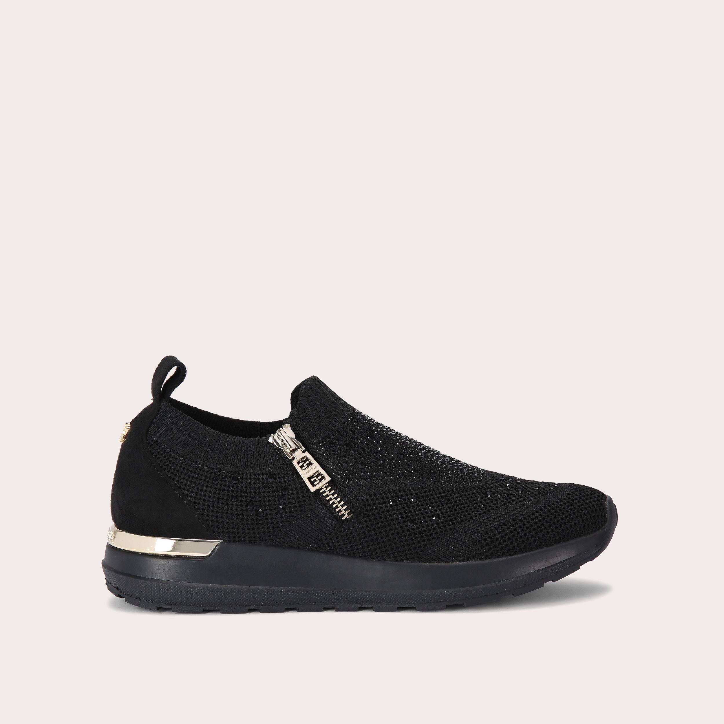 RIO ZIP Black Fabric Trainers by CARVELA