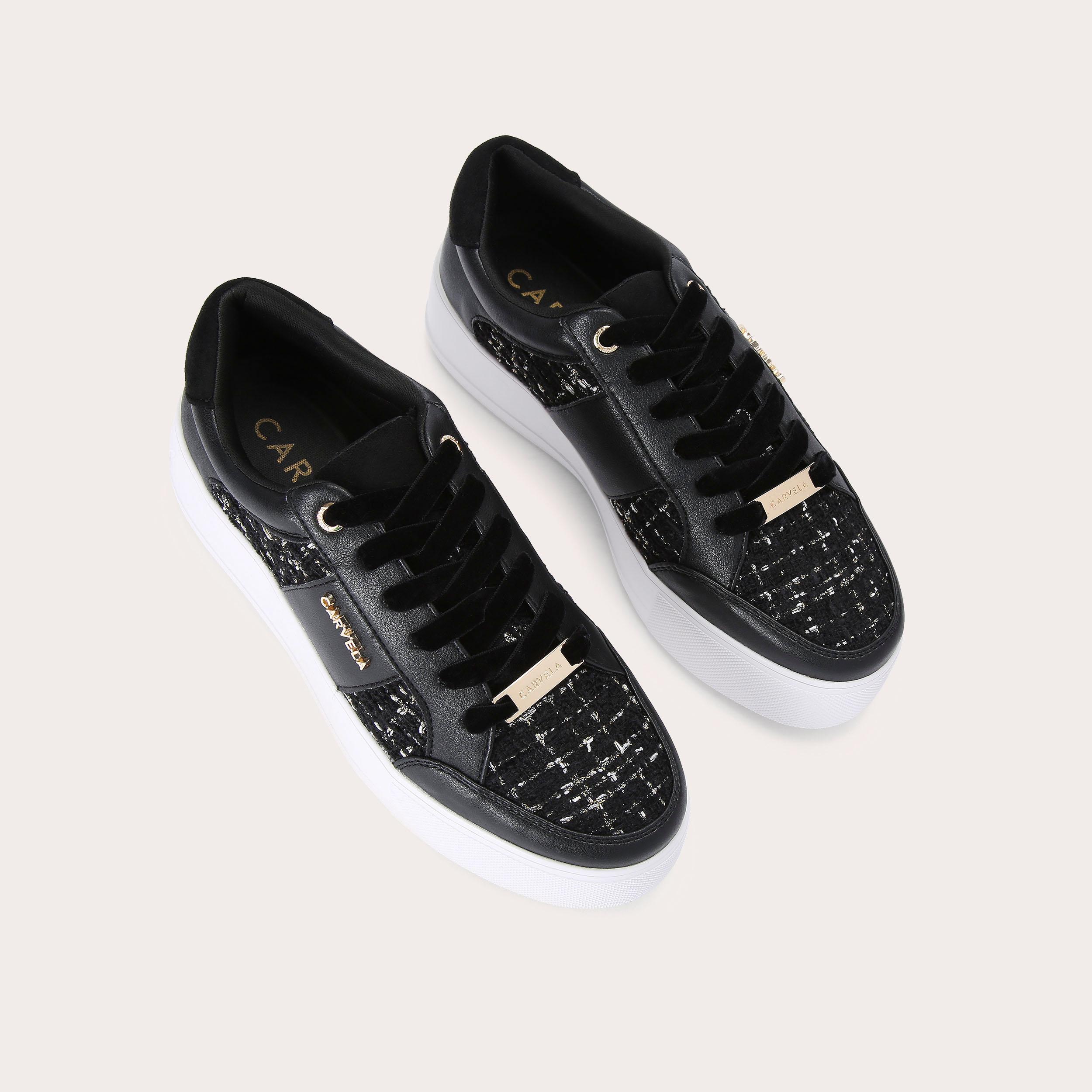 carvela light lace up trainers