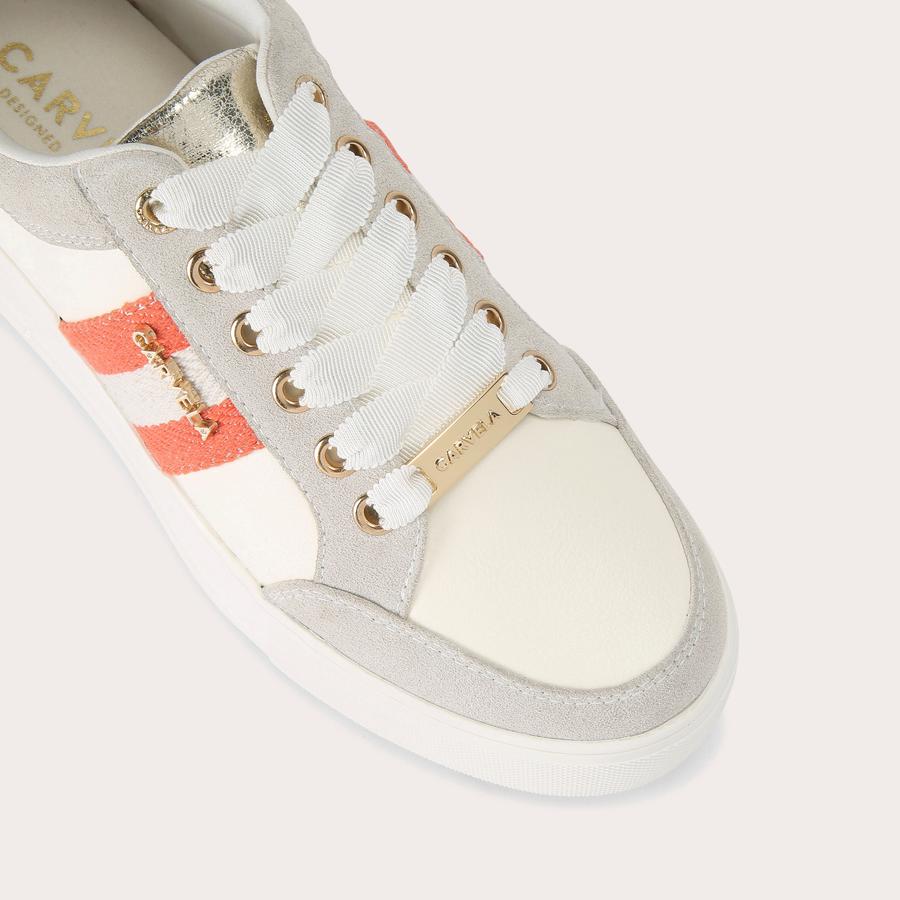 JIVE LACE UP Peach Microsuede Lace Up Trainer by Carvela