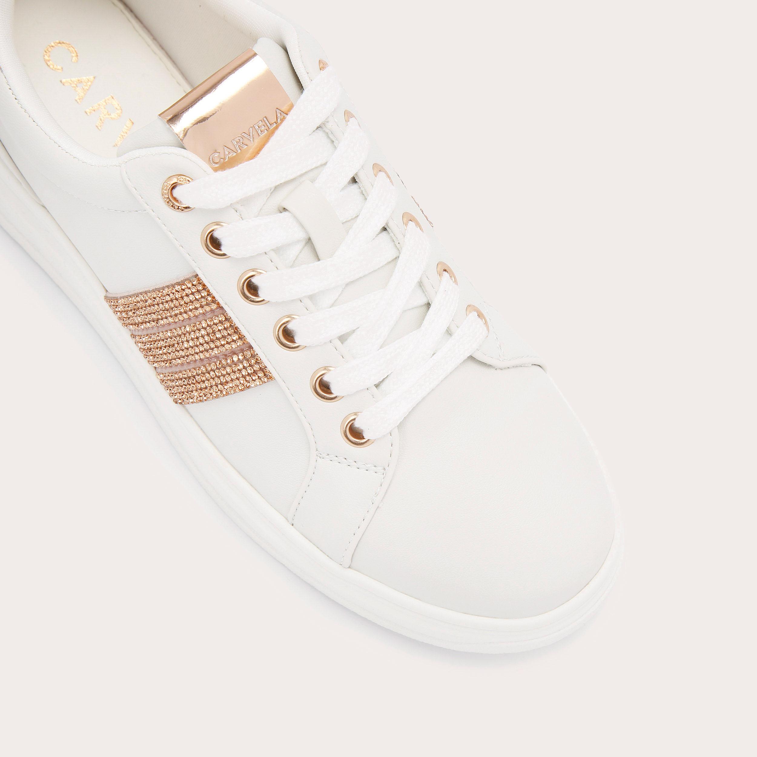 Carvela light cheap lace up trainers