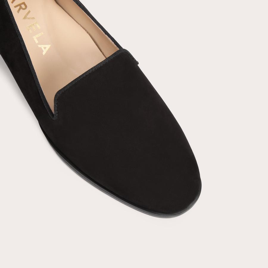 LEGEND Black Suede Slip On Flat Shoes by CARVELA COMFORT