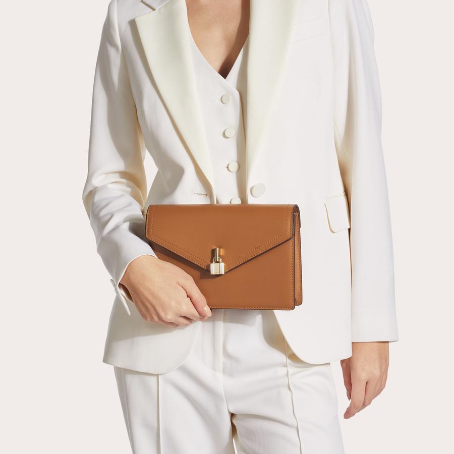 RAVELLO X BODY Tan Leather Cross Body Bag by CARVELA