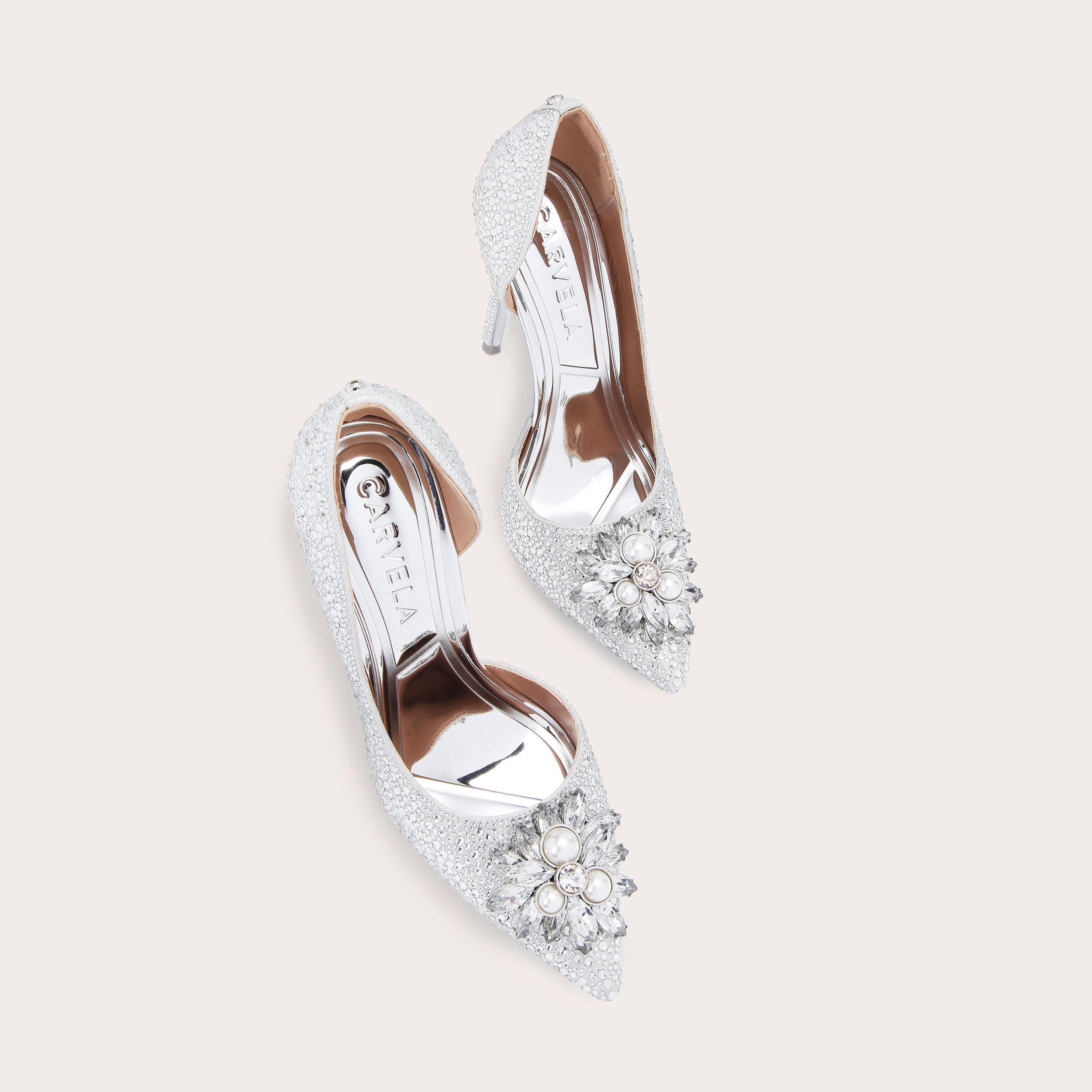 carvela silver heels