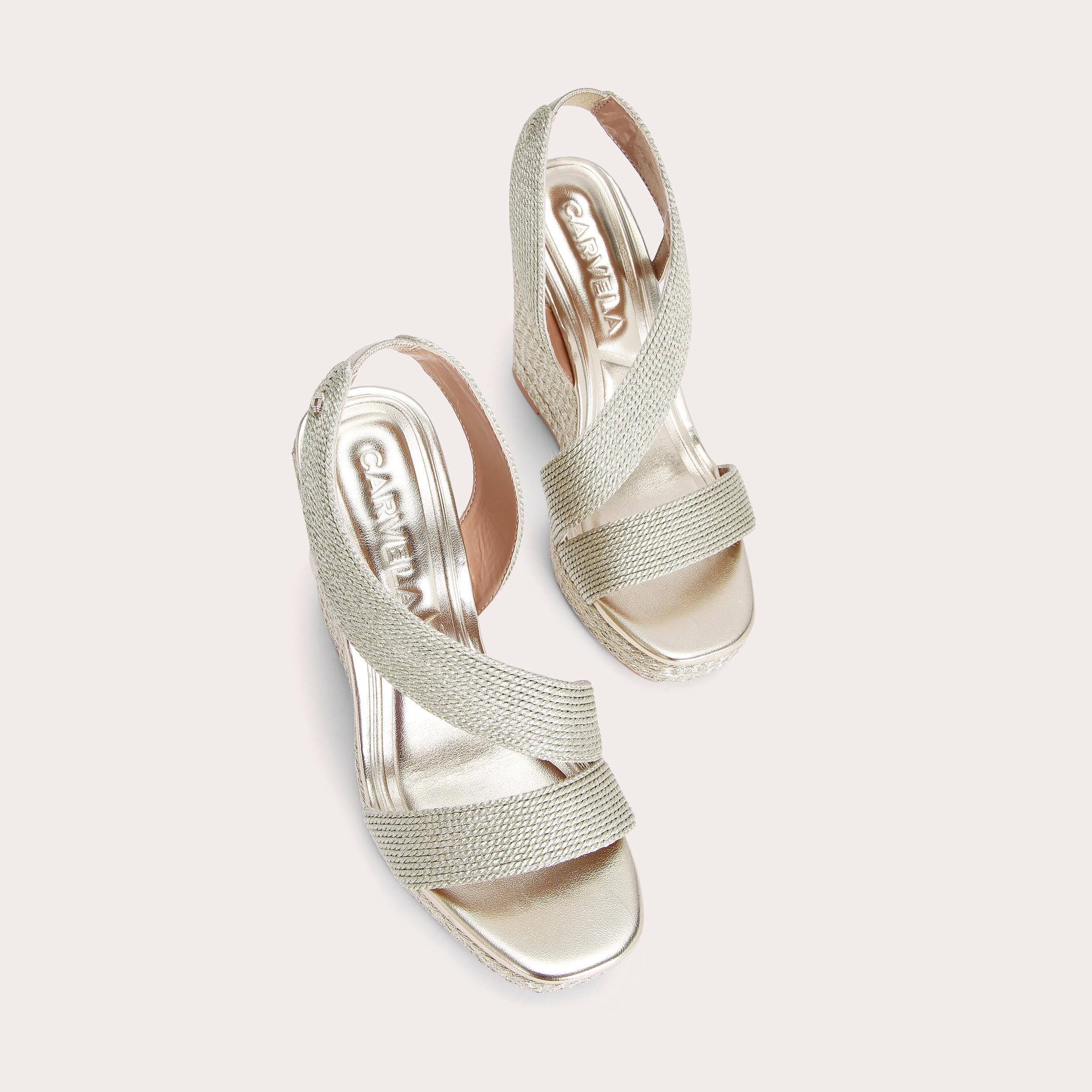 Carvela sparkle wedge sales heel sandals tan