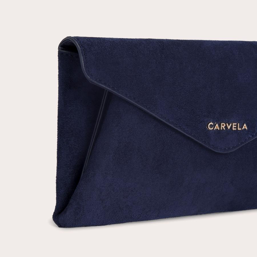 MEGAN ENVELOPE CLUTCH Navy Clutch Bag by CARVELA