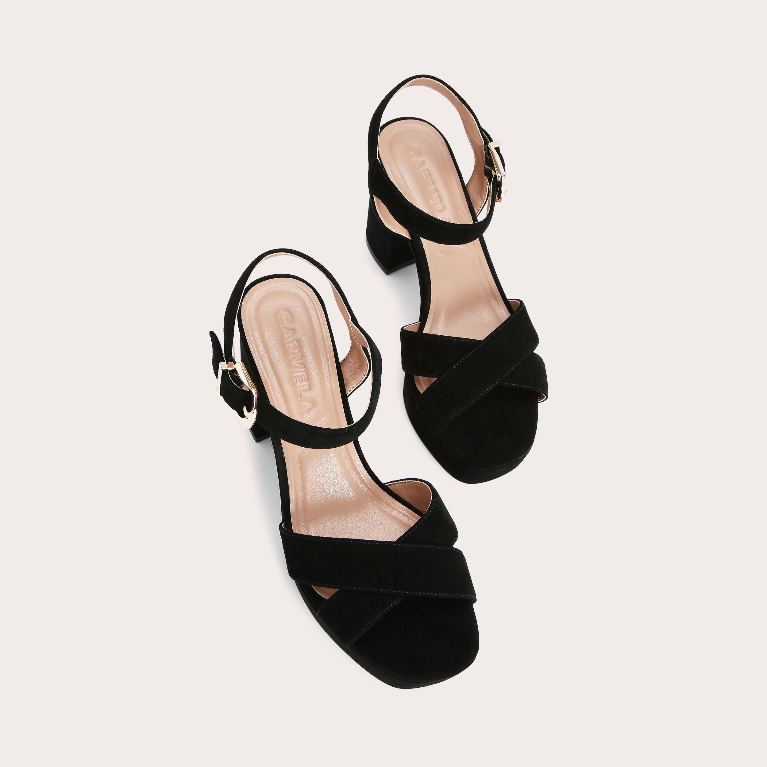 Carvela black store heeled sandals