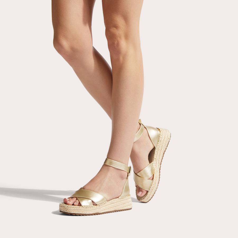 CATCH SANDAL Gold Espadrille Sandals by CARVELA