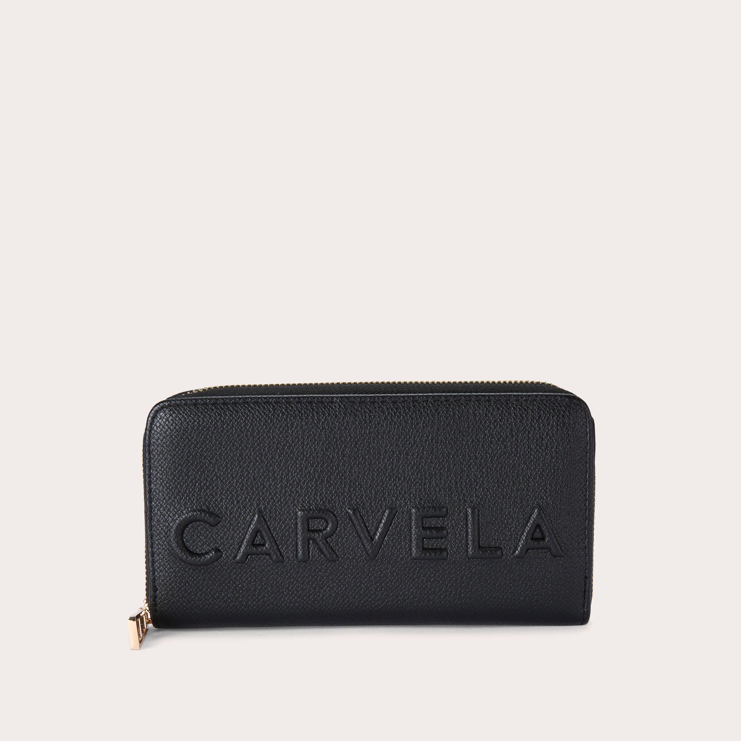 FRAME PURSE Black Zip Around Wallet by CARVELA