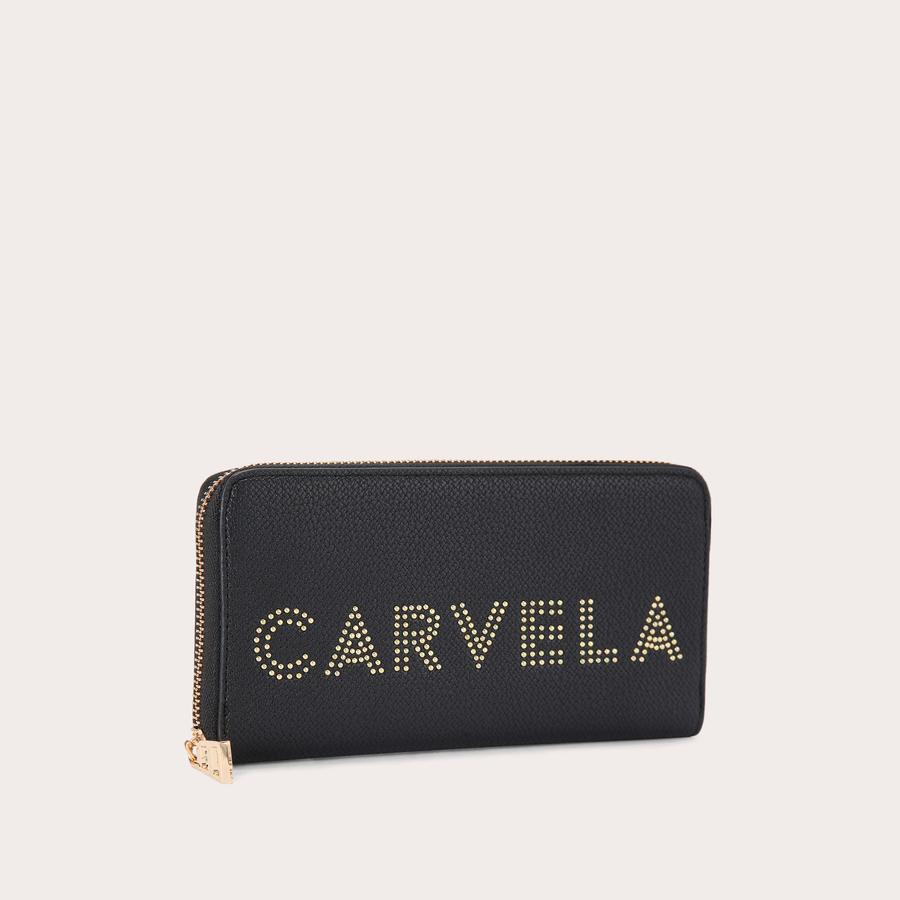 FRAME PURSE Black Gold Zip Around Purse by CARVELA